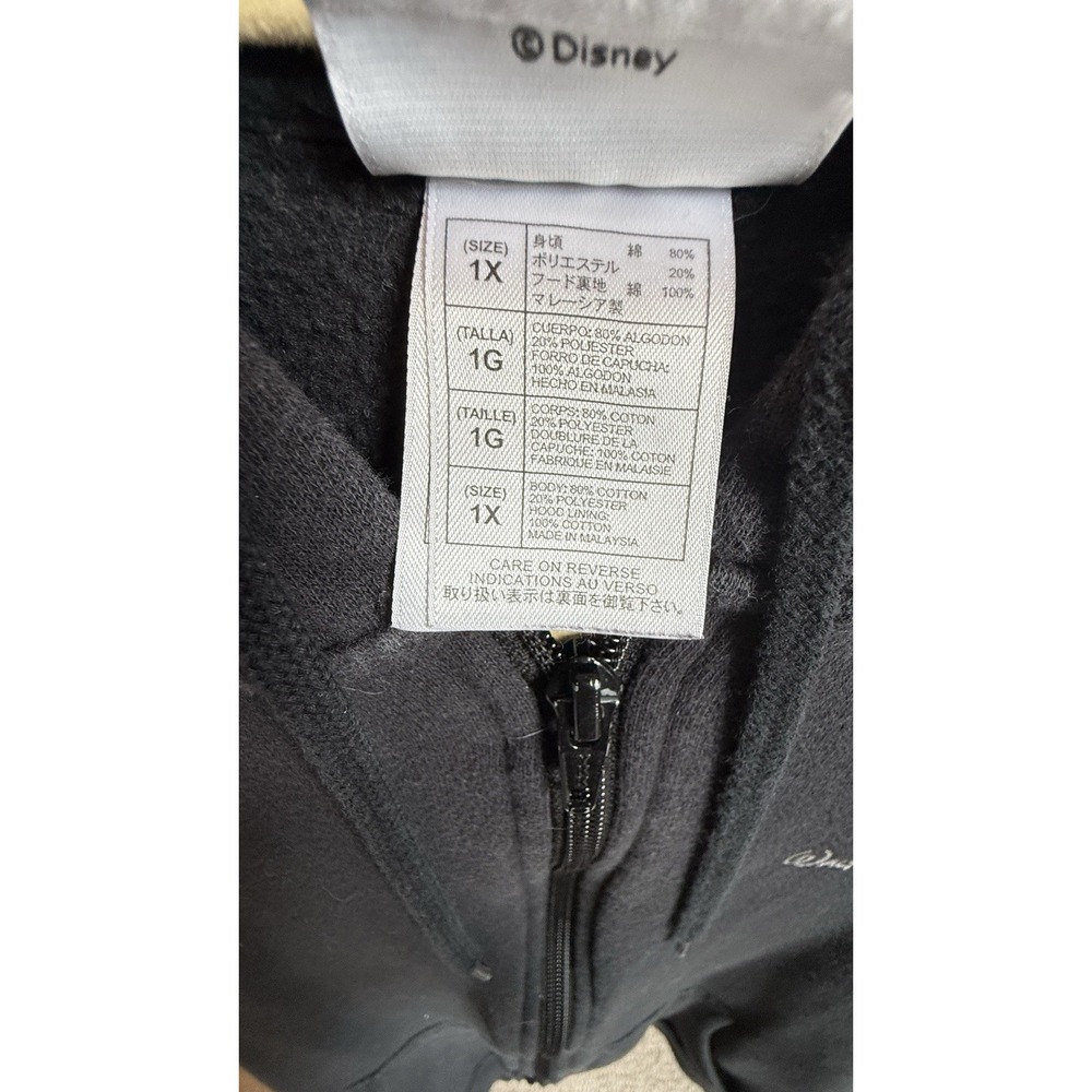 Walt Disney World Women'sβ Black Full Zip Hoodie Sweatshirt Size 1X - Picture 6 of 7